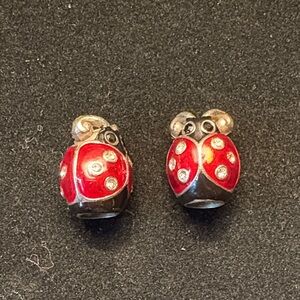 Red Ladybug charm beads - 2 available